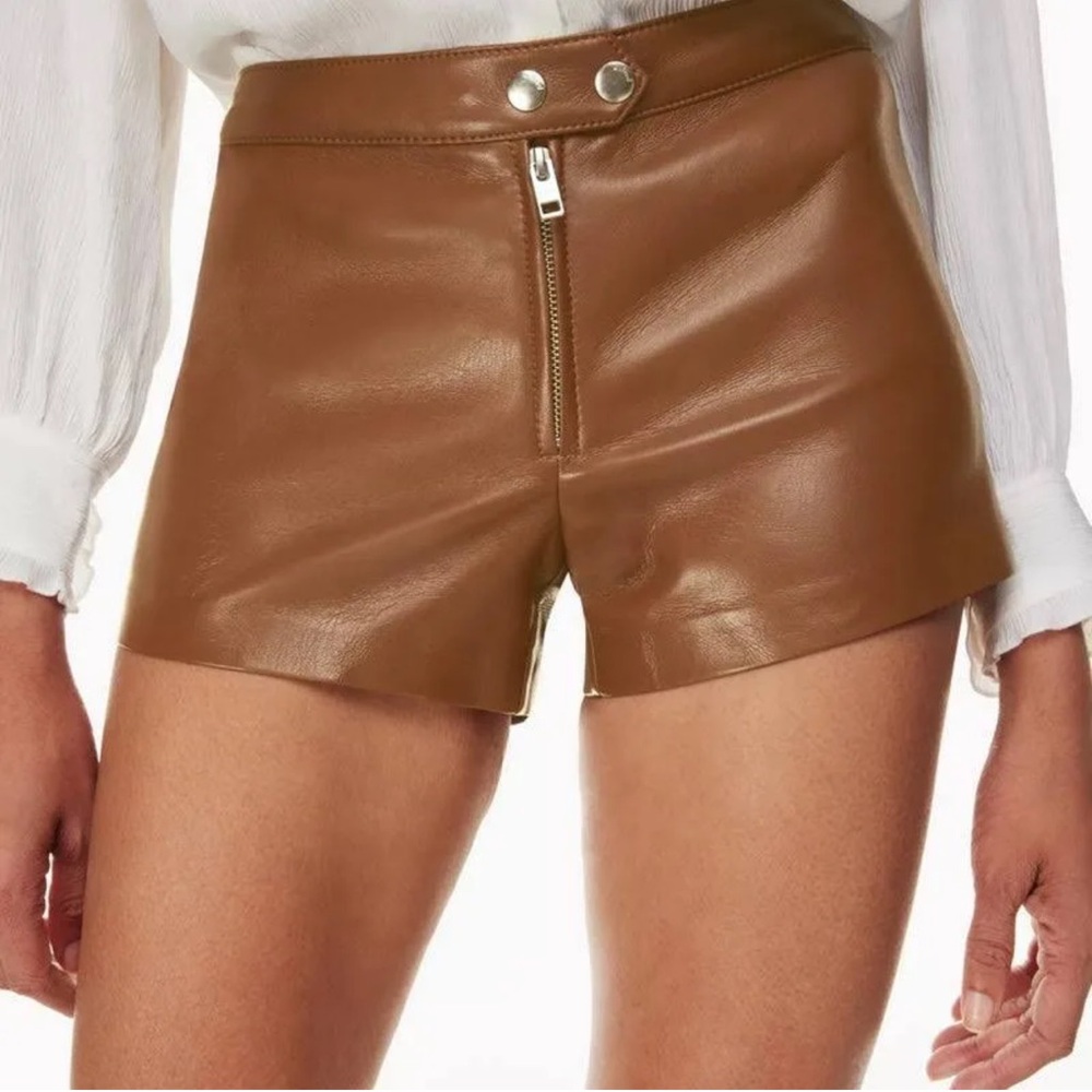 Aritzia Erde leather shorts